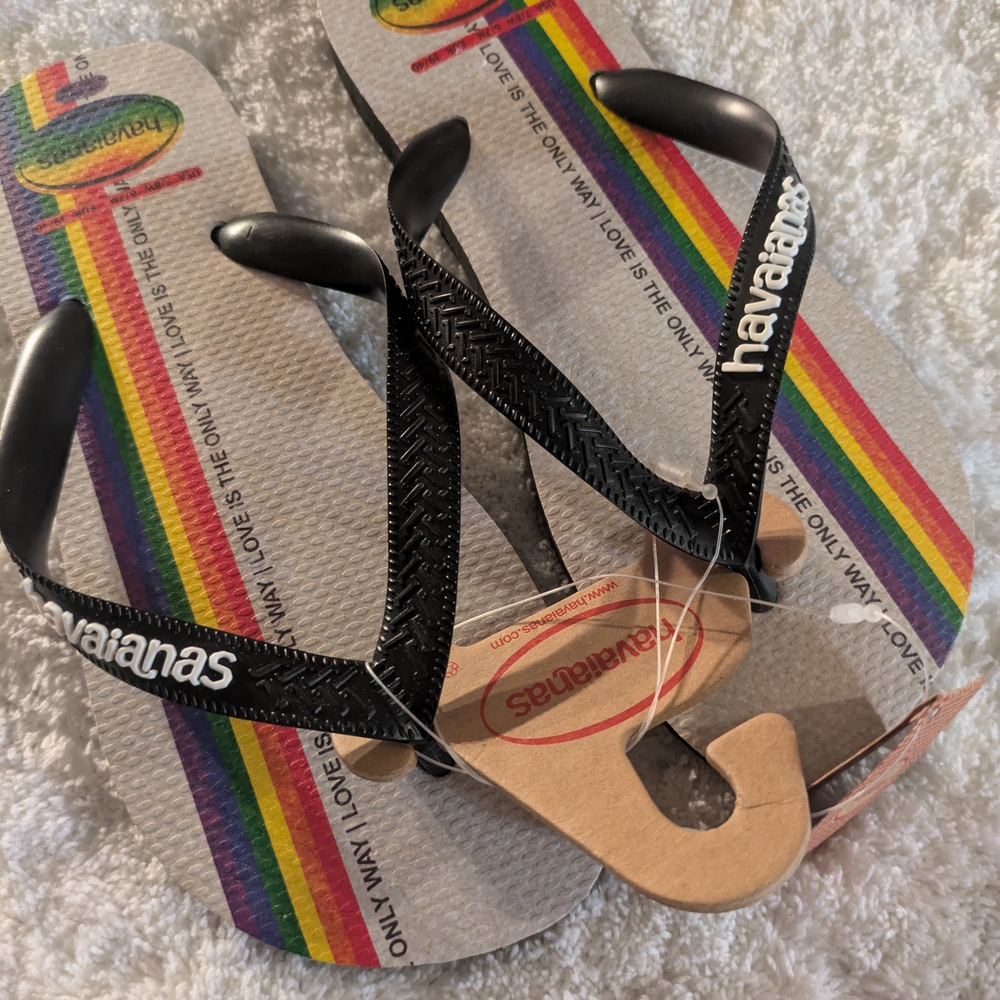 Havaianas Rainbow Black Sandals